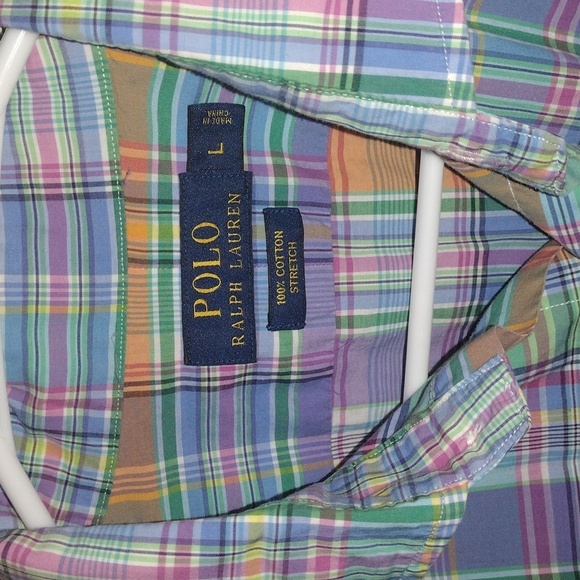 Polo Ralph Lauren Button Down Plaid 100% Cotton Stretch Easter Spring To… - Picture 4 of 6